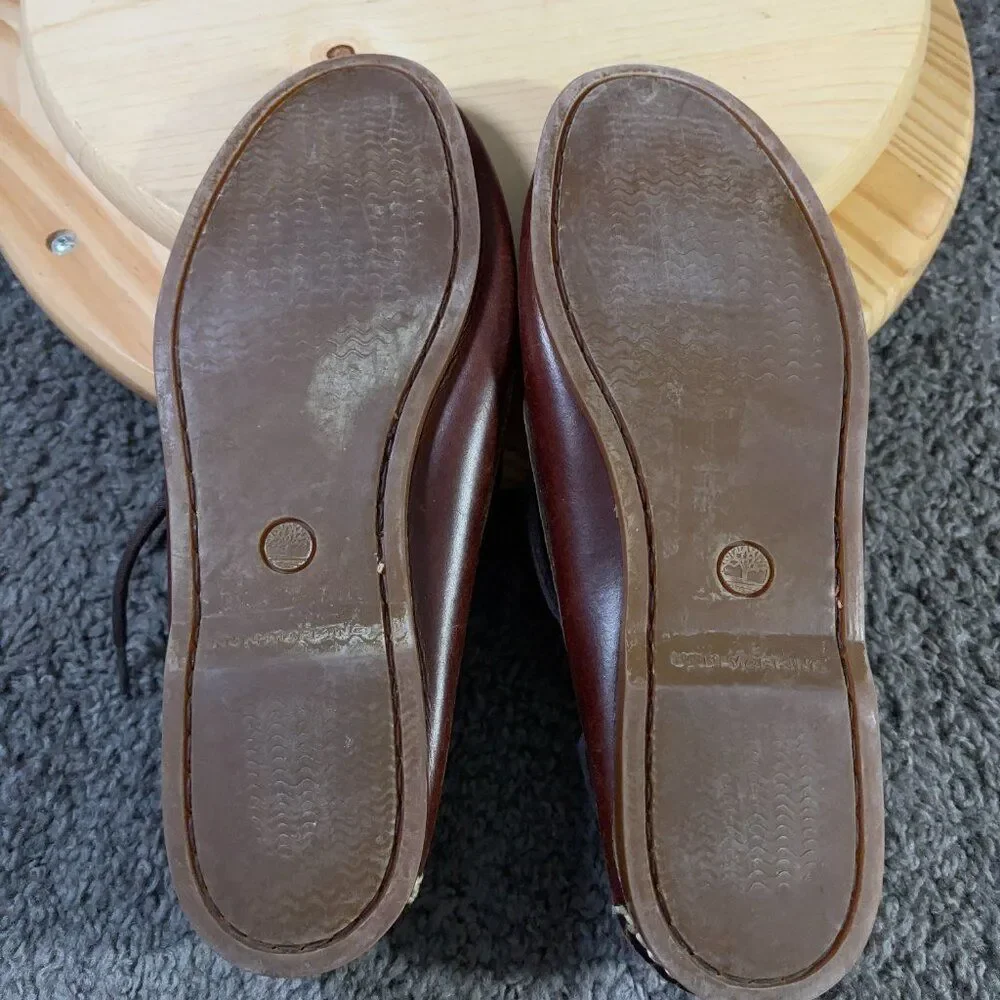 Timberland Classic Boat Shoe Mens Size 10.5 Brown Leather 2 Eye Preppy